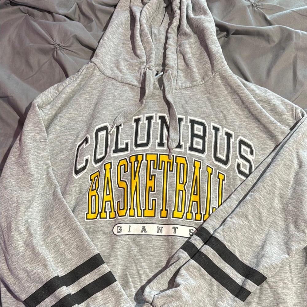 Gray Columbus Basketball Hoodie